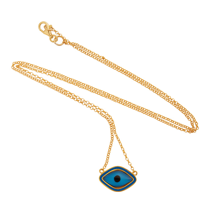 Blue Oval Eye Necklace