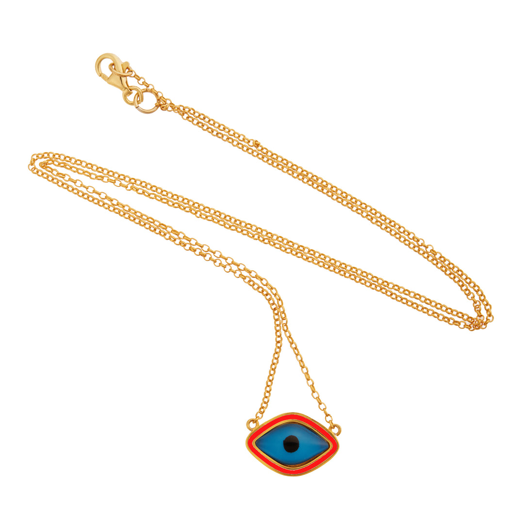 Orange Oval Eye Necklace