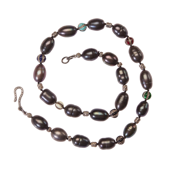 Globetrotter Oval Black Pearl Necklace 290 (41cm)