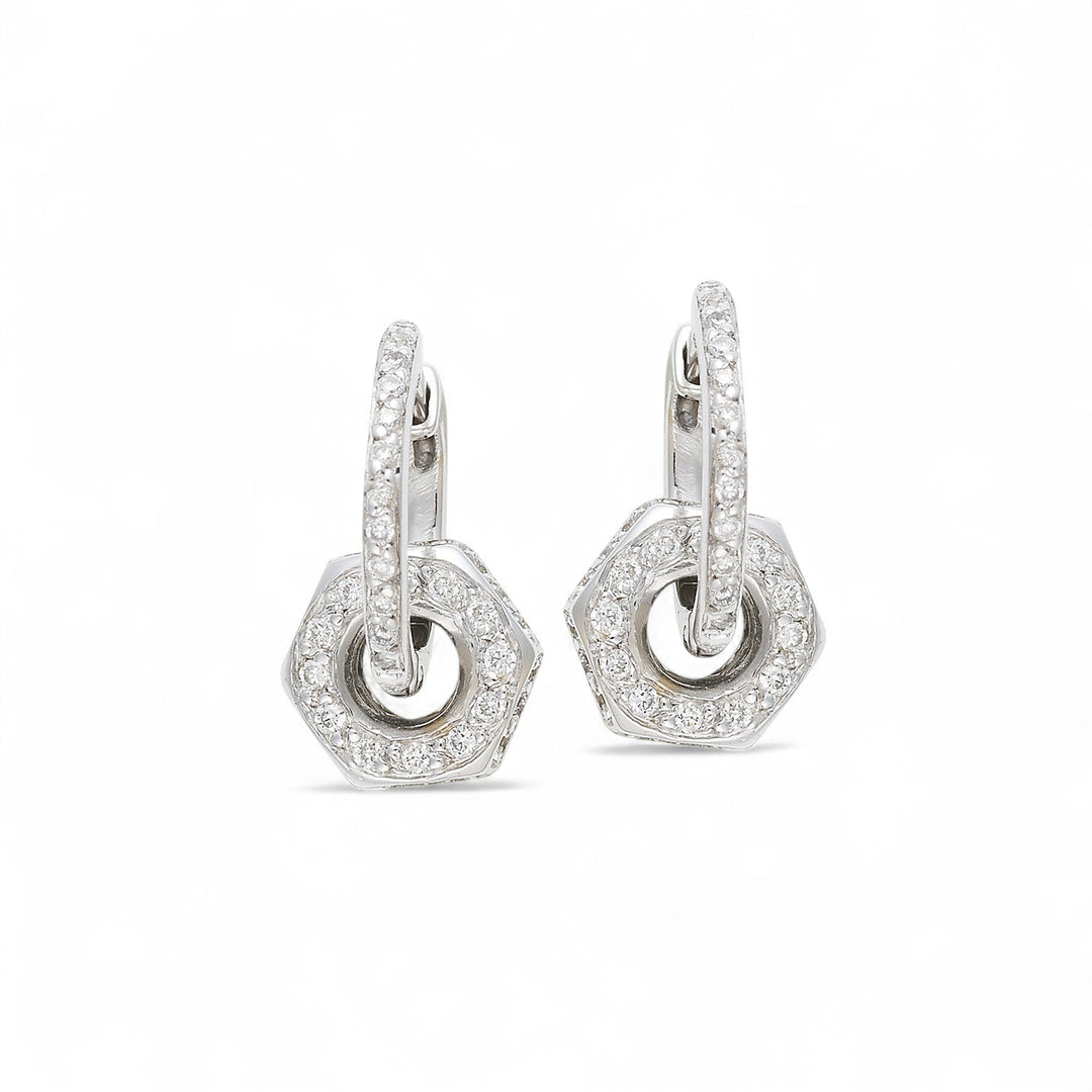 18k Gold & Diamond Nut Earrings - Divine Mechanics - Ileana Makri