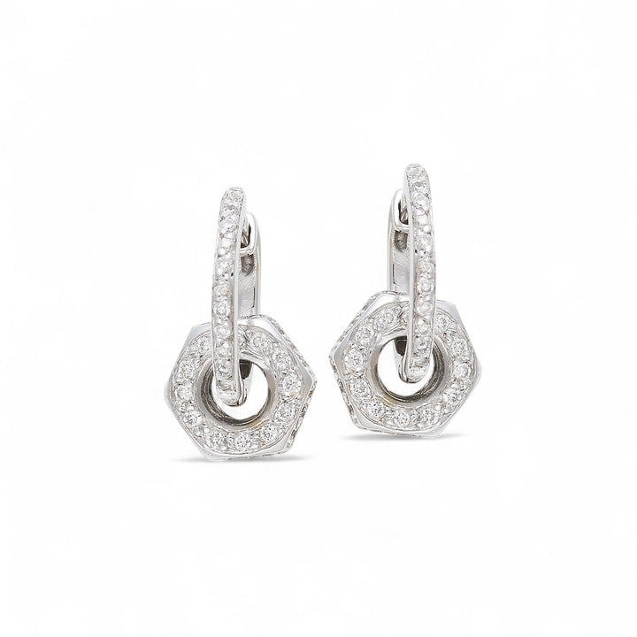 18k Gold & Diamond Nut Earrings - Divine Mechanics - Ileana Makri