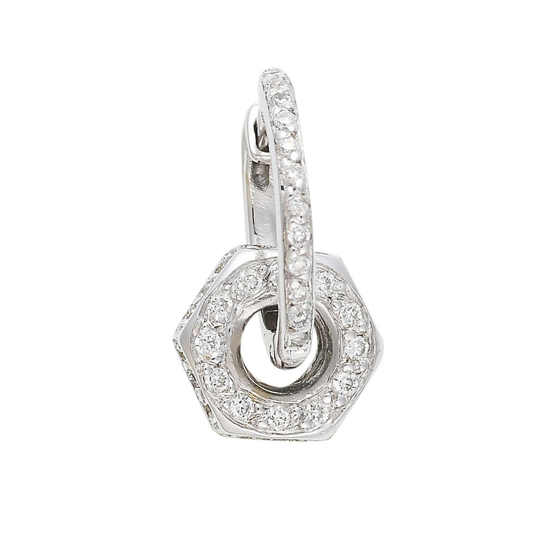 18k Gold & Diamond Nut Earrings - Divine Mechanics - Ileana Makri