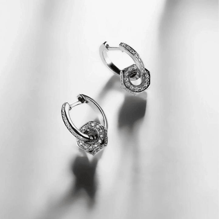 18k Gold & Diamond Nut Earrings - Divine Mechanics - Ileana Makri