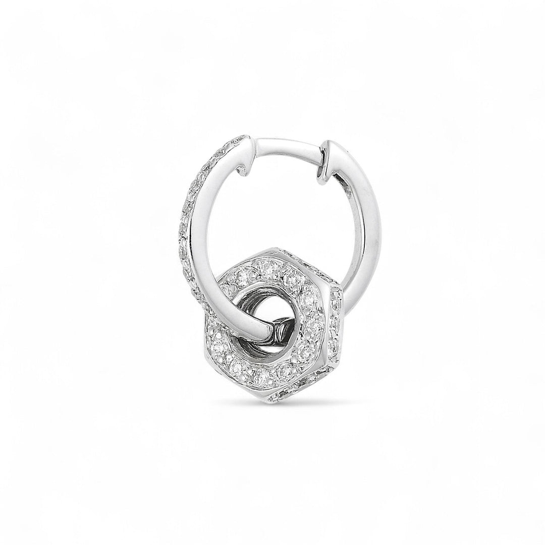 18k Gold & Diamond Nut Earrings - Divine Mechanics - Ileana Makri