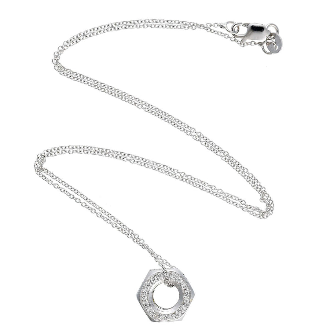 18k Gold & Diamond Nut Pendant - Divine Mechanics - Ileana Makri