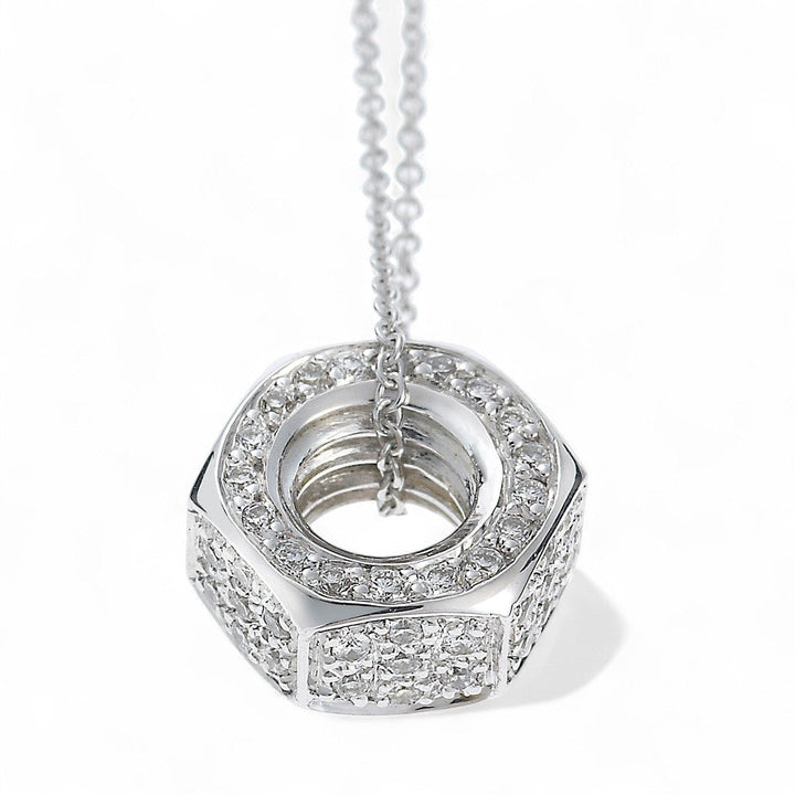 18k Gold & Diamond Nut Pendant - Divine Mechanics - Ileana Makri