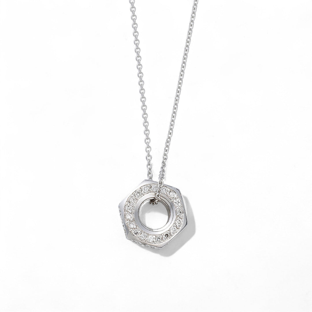 18k Gold & Diamond Nut Pendant - Divine Mechanics - Ileana Makri