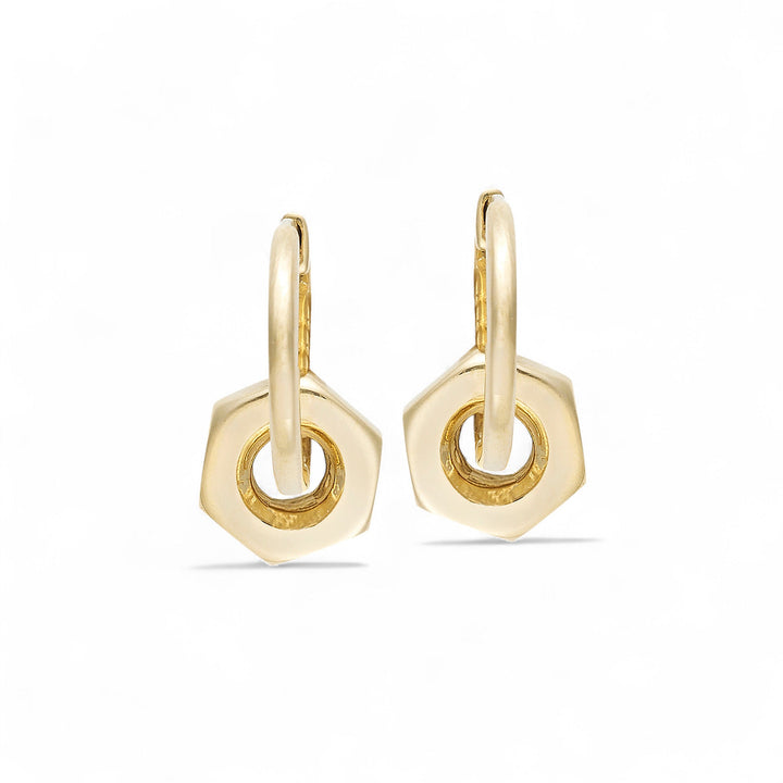 18k Gold Nut Earrings - Divine Mechanics - Ileana Makri