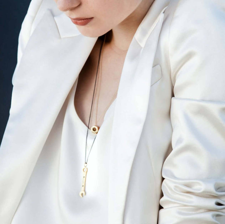 18k Gold Nut Pendant - Divine Mechanics - Ileana Makri