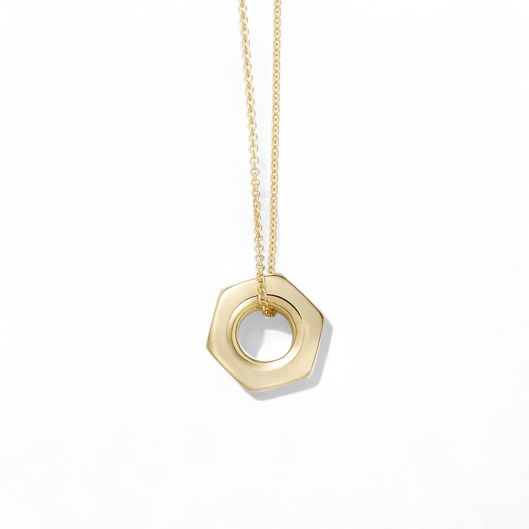 18k Gold Nut Pendant - Divine Mechanics - Ileana Makri