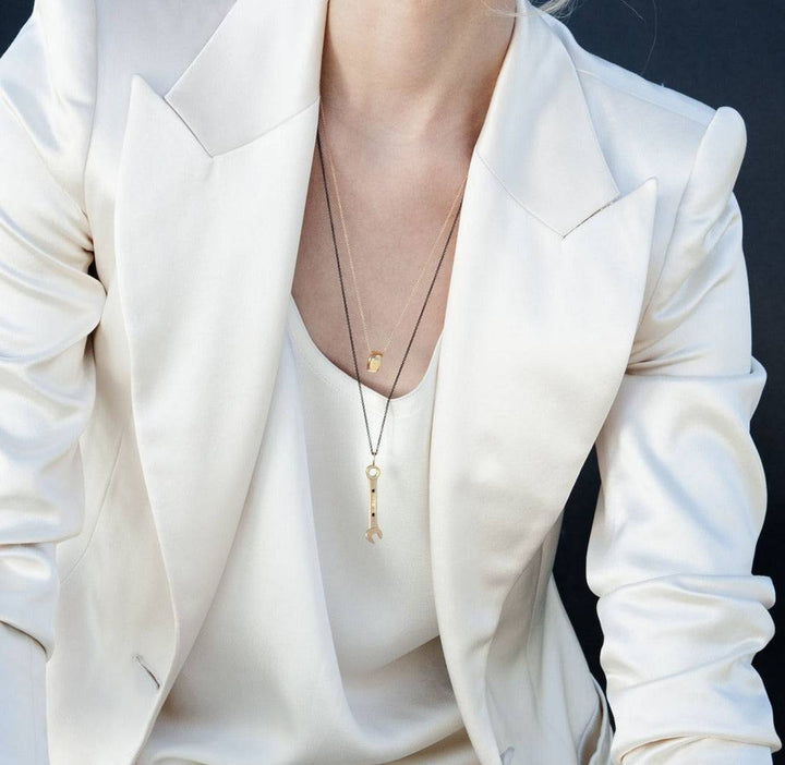 18k Gold Wrench Pendant - Divine Mechanics - Ileana Makri