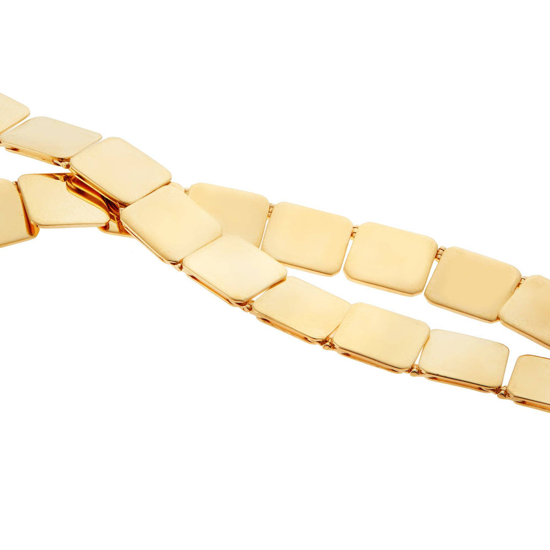 18k Yellow Gold Large Tile Necklace (42cm) - Tile - Ileana Makri