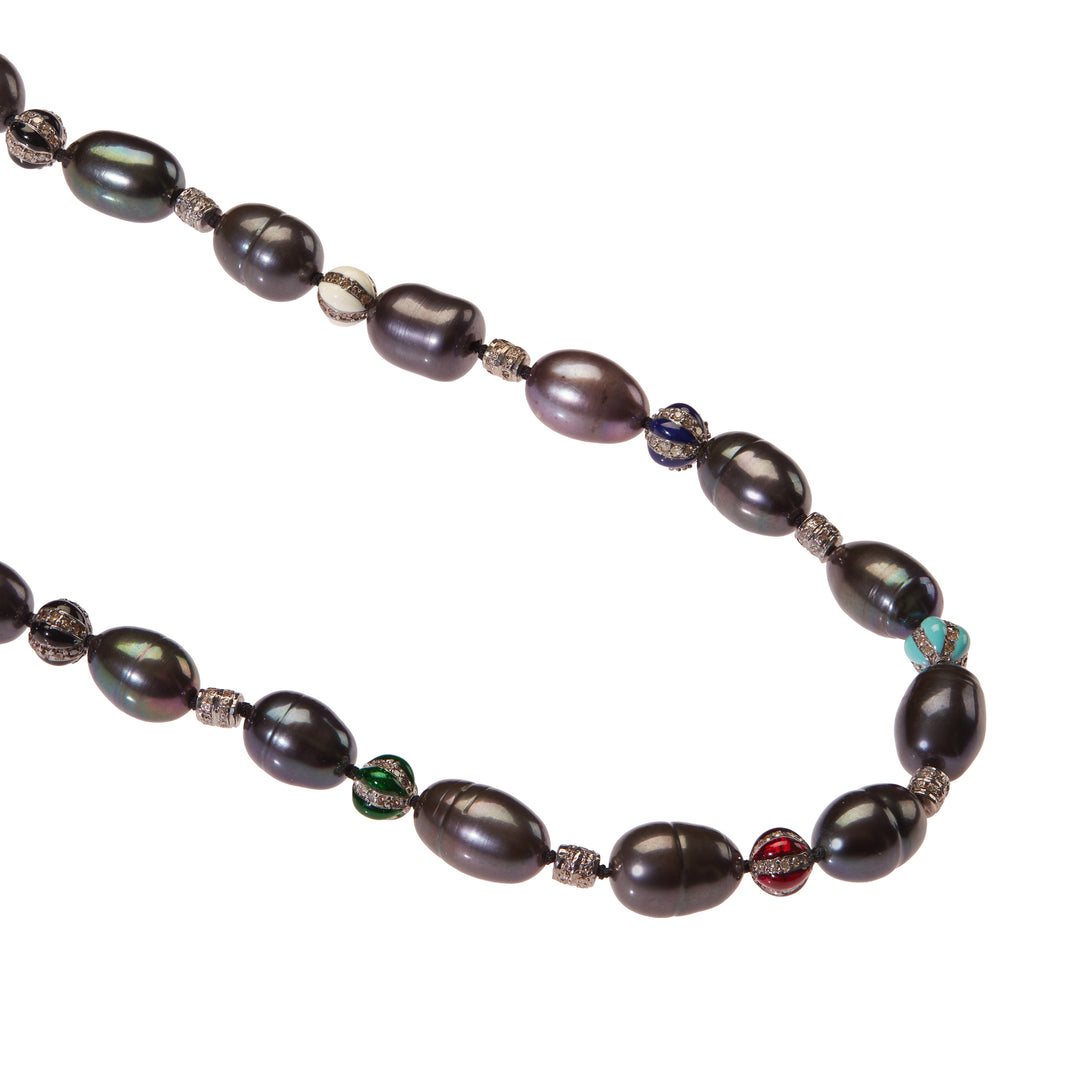 Globetrotter Oval Black Pearl Necklace 290 (41cm)