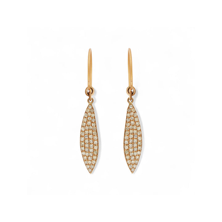 Diamond Leaf Earrings Small