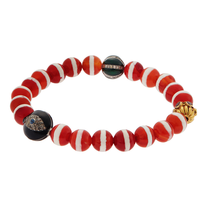 Brown Agate Stripe Bracelet 64