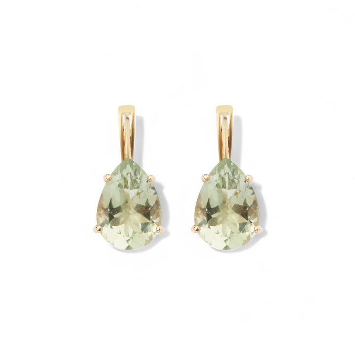Single Crown Drops Green Amethyst