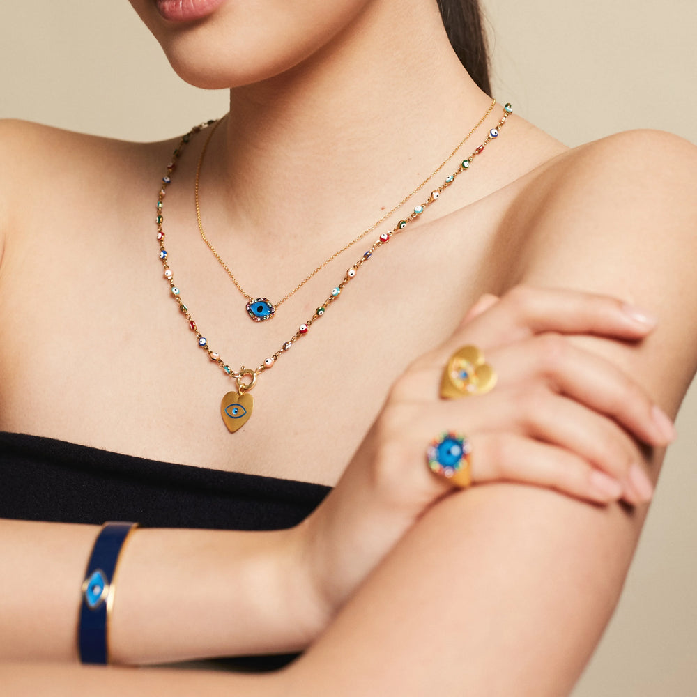 Evil Eye Beaded Chain, Eye M Necklaces, Ileana Makri, Jewelry