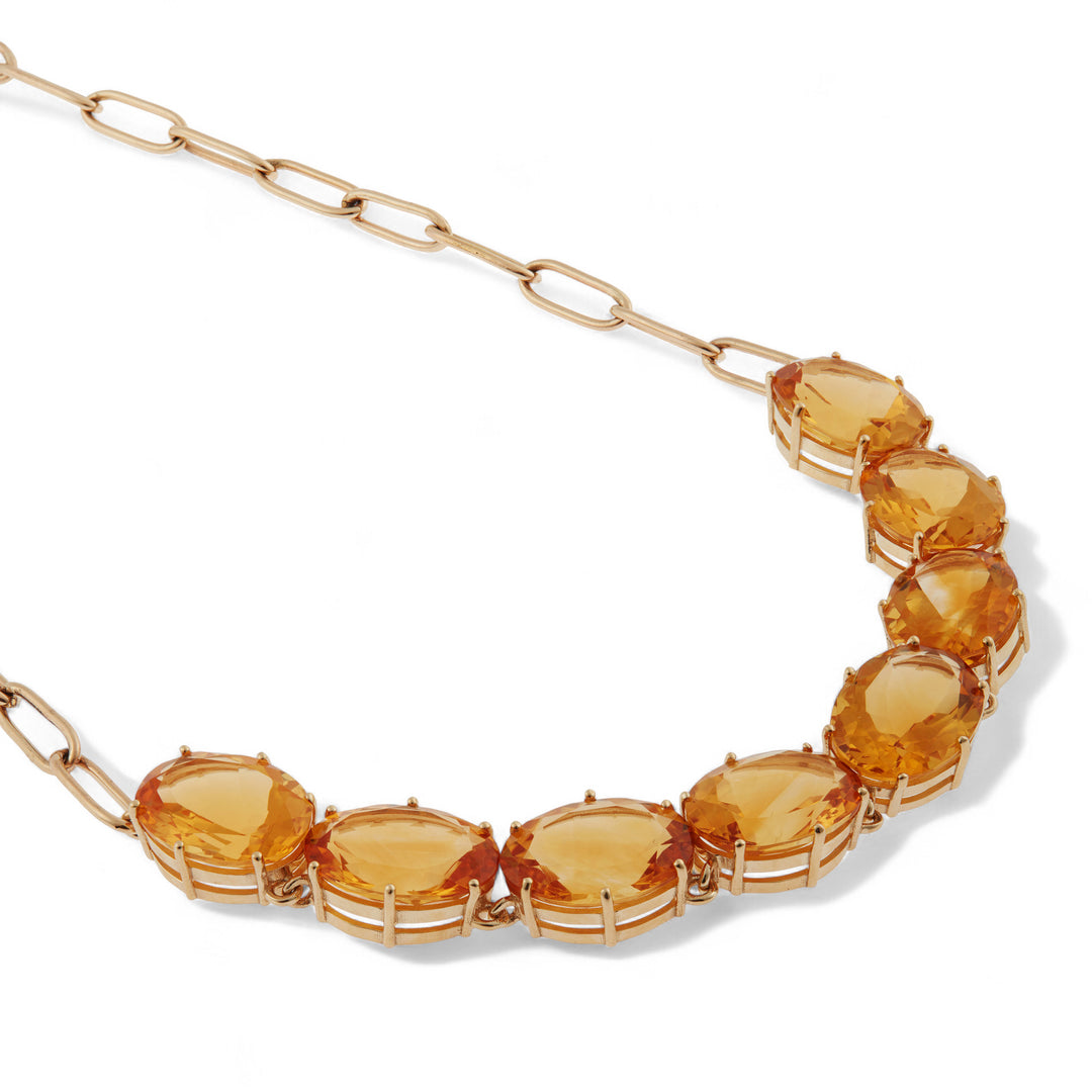 Chained Crown Necklace Citrine