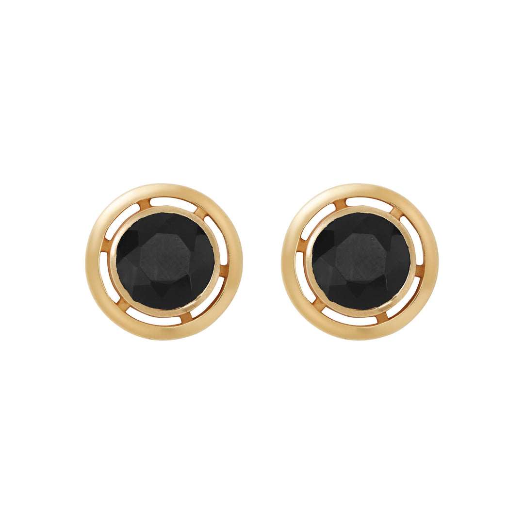 Maxi Orbit Studs Black Onyx YP - Ileana Makri