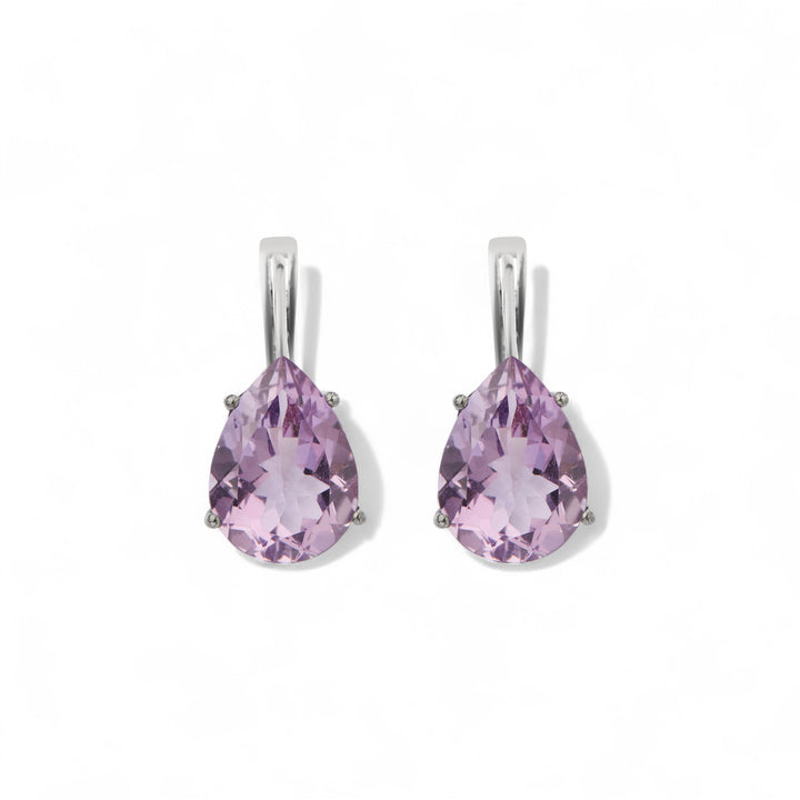 Single Crown Drops Pink Amethyst