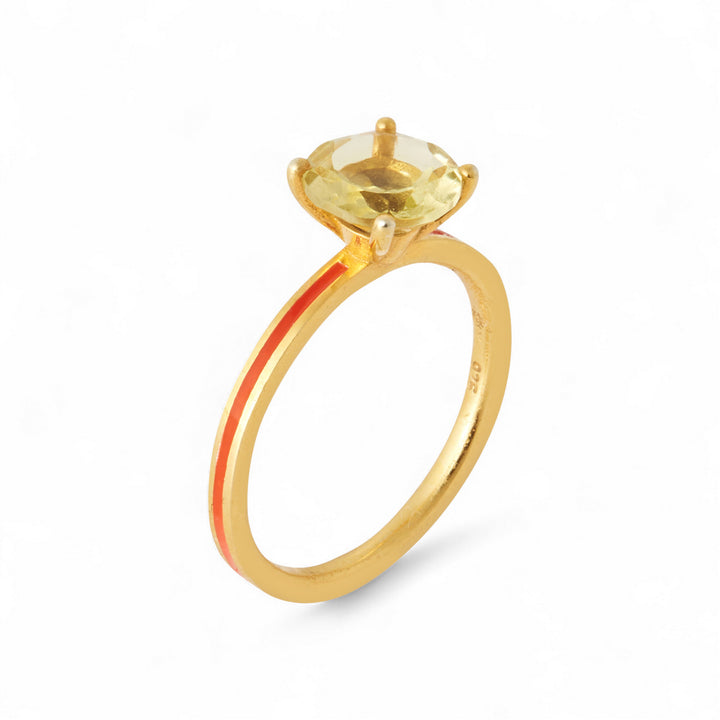 Lemon Topaz Enamel Slim Band