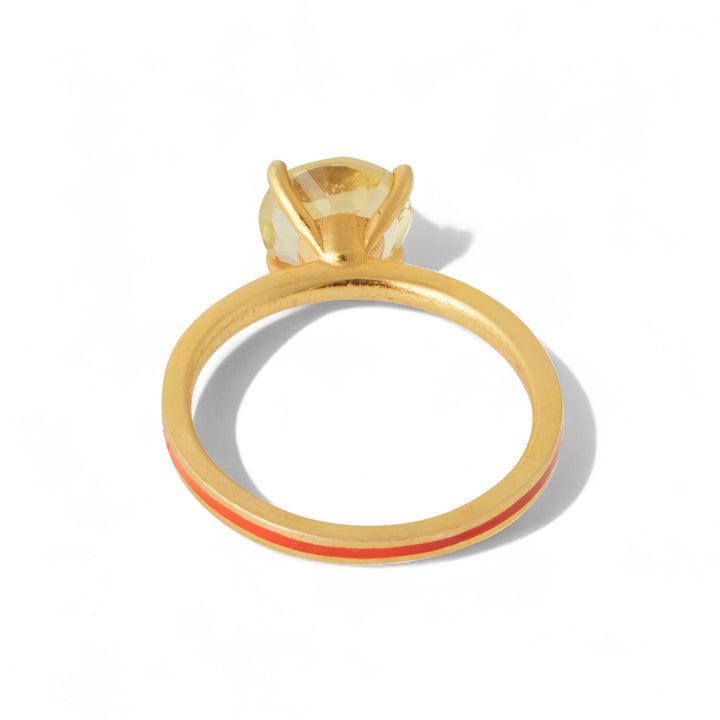Lemon Topaz Enamel Slim Band