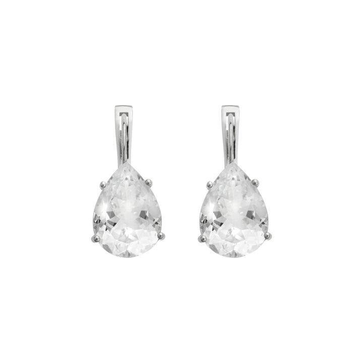 Single Crown Drops White Topaz