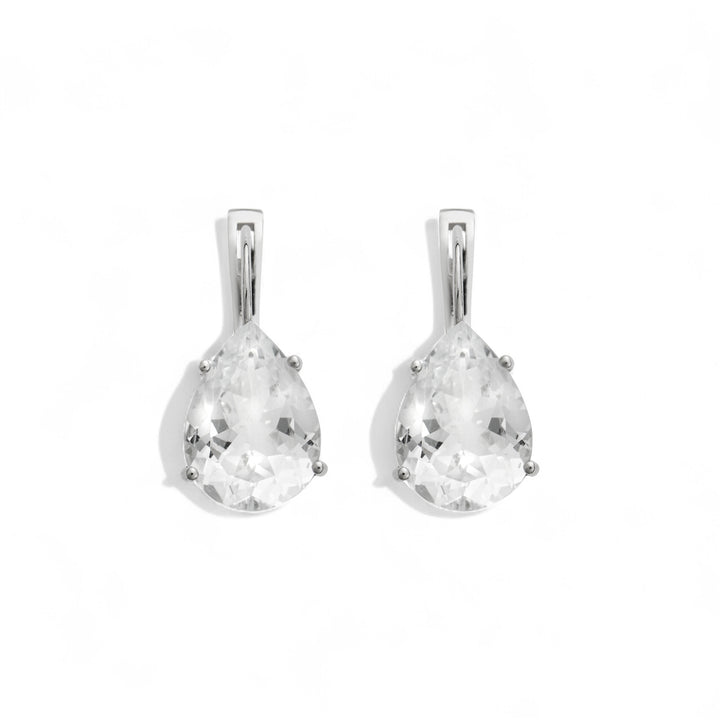 Single Crown Drops White Topaz