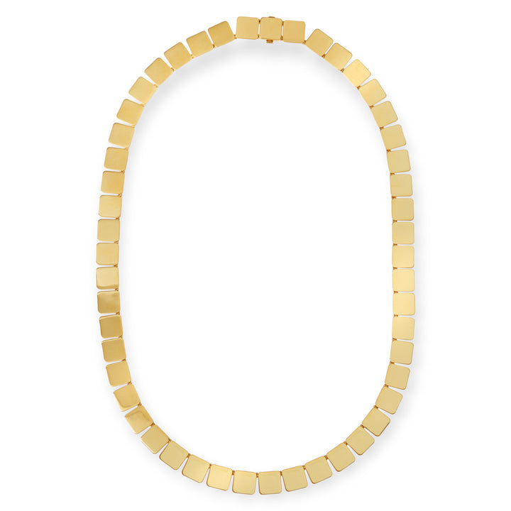 18k Yellow Gold Large Tile Necklace (42cm)