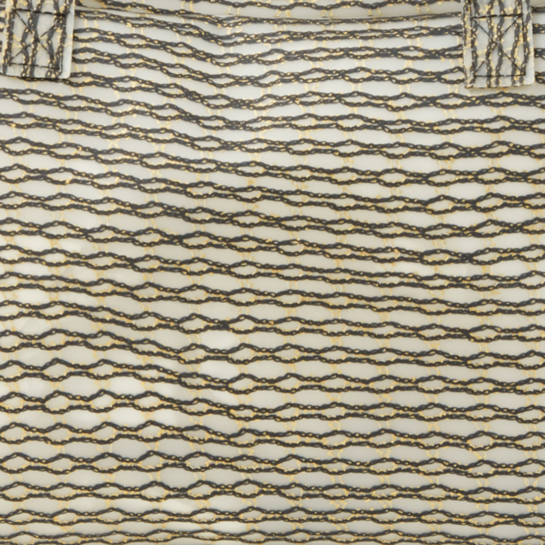 Zip Bag Metallic Knit Black Gold