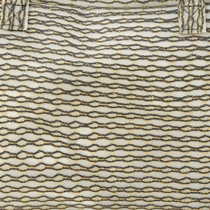 Zip Bag Metallic Knit Black Gold