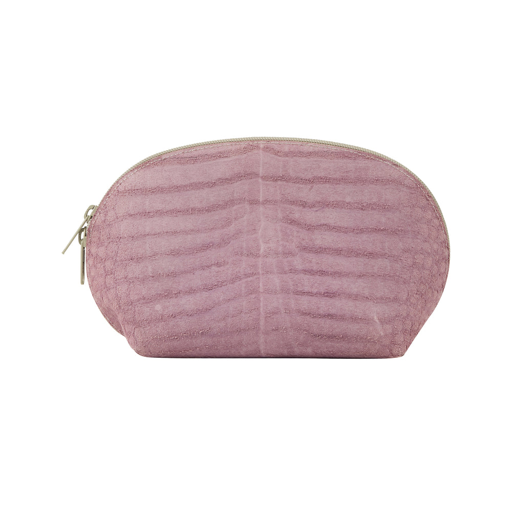 Big Round Zip Pouch Raw Leather Light Purple, Bags, Ileana Makri