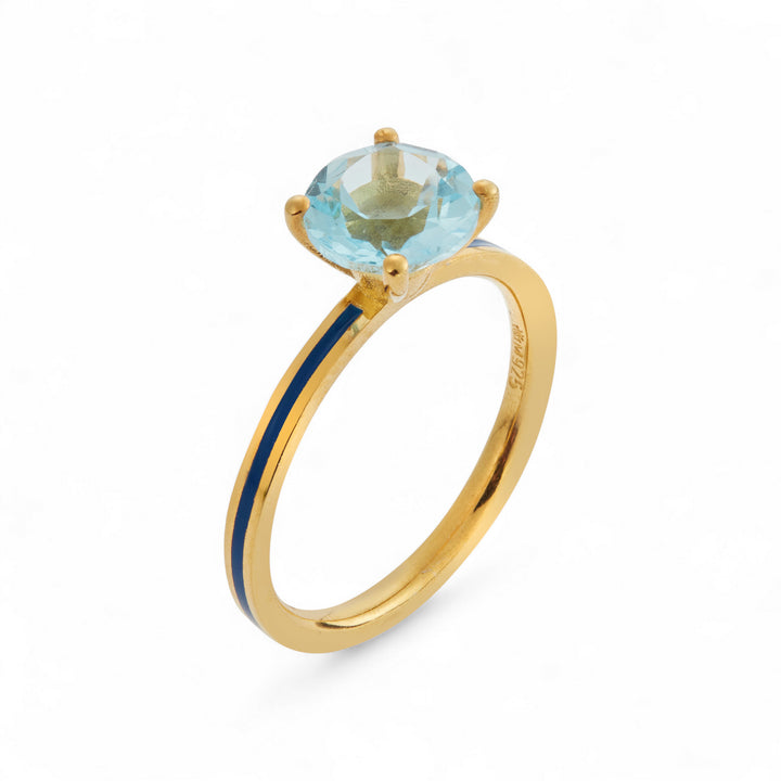 Blue Topaz Enamel Slim Band