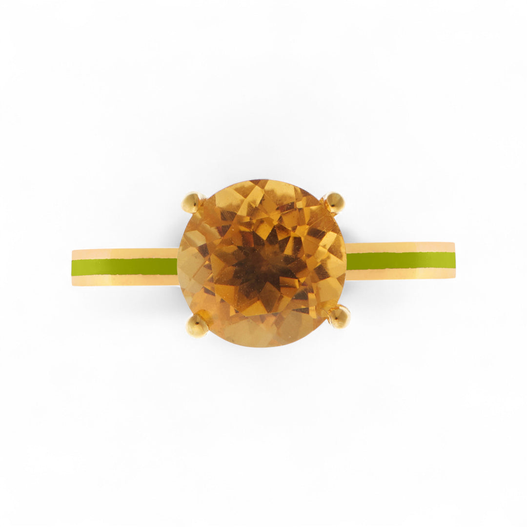 Citrine Enamel Slim Band