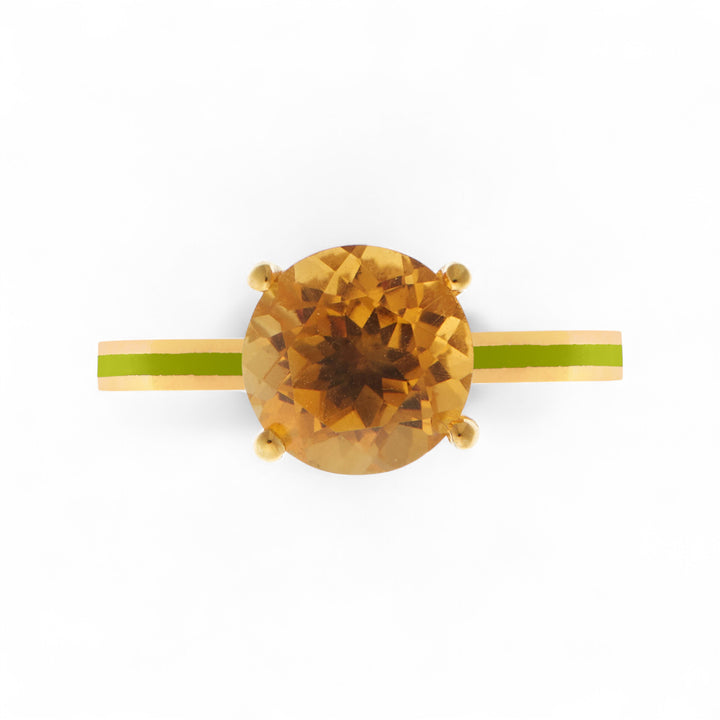 Citrine Enamel Slim Band