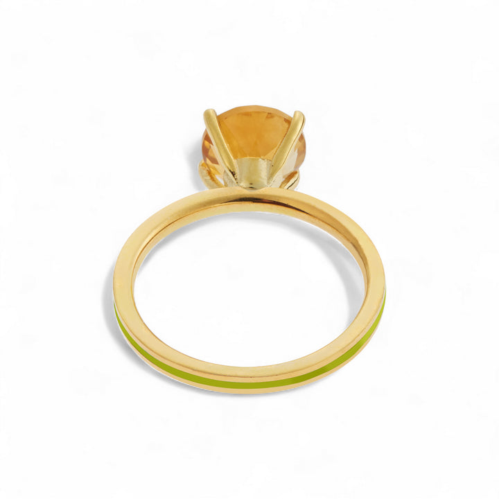 Citrine Enamel Slim Band