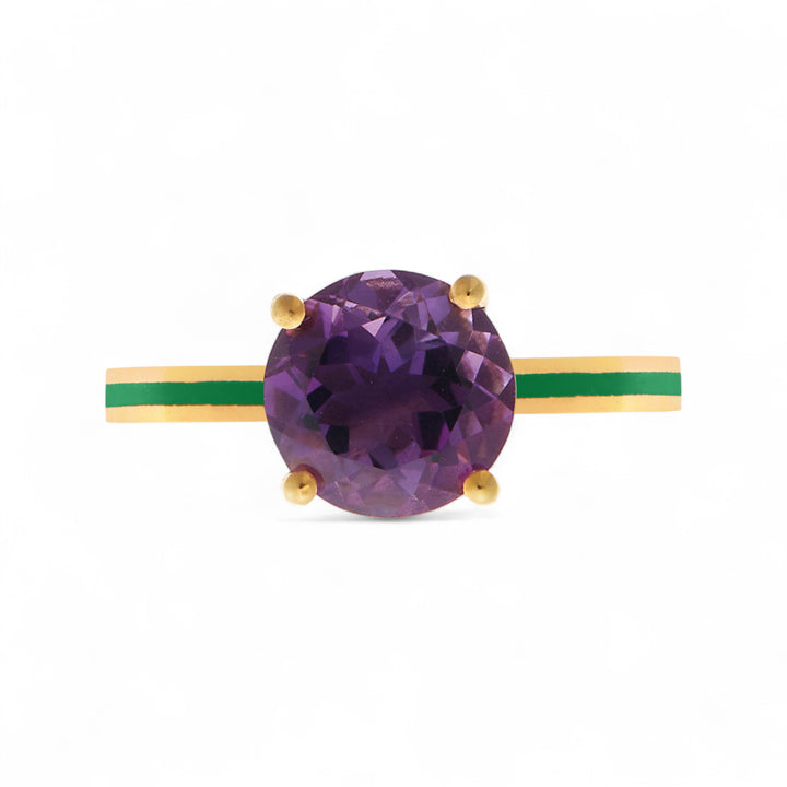 Purple Amethyst Enamel Slim Band