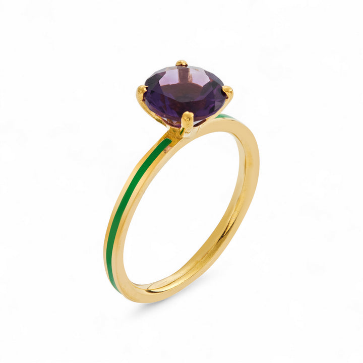 Purple Amethyst Enamel Slim Band