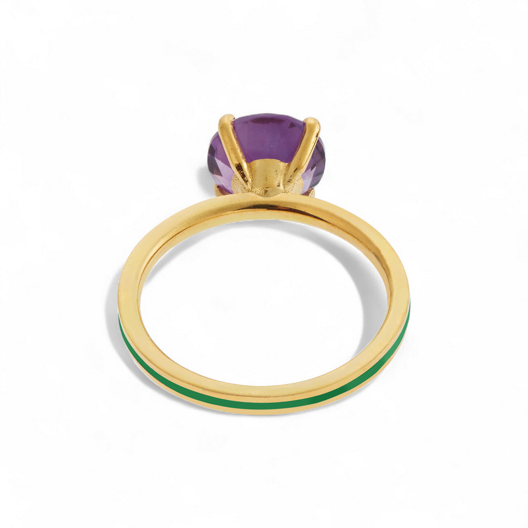 Purple Amethyst Enamel Slim Band