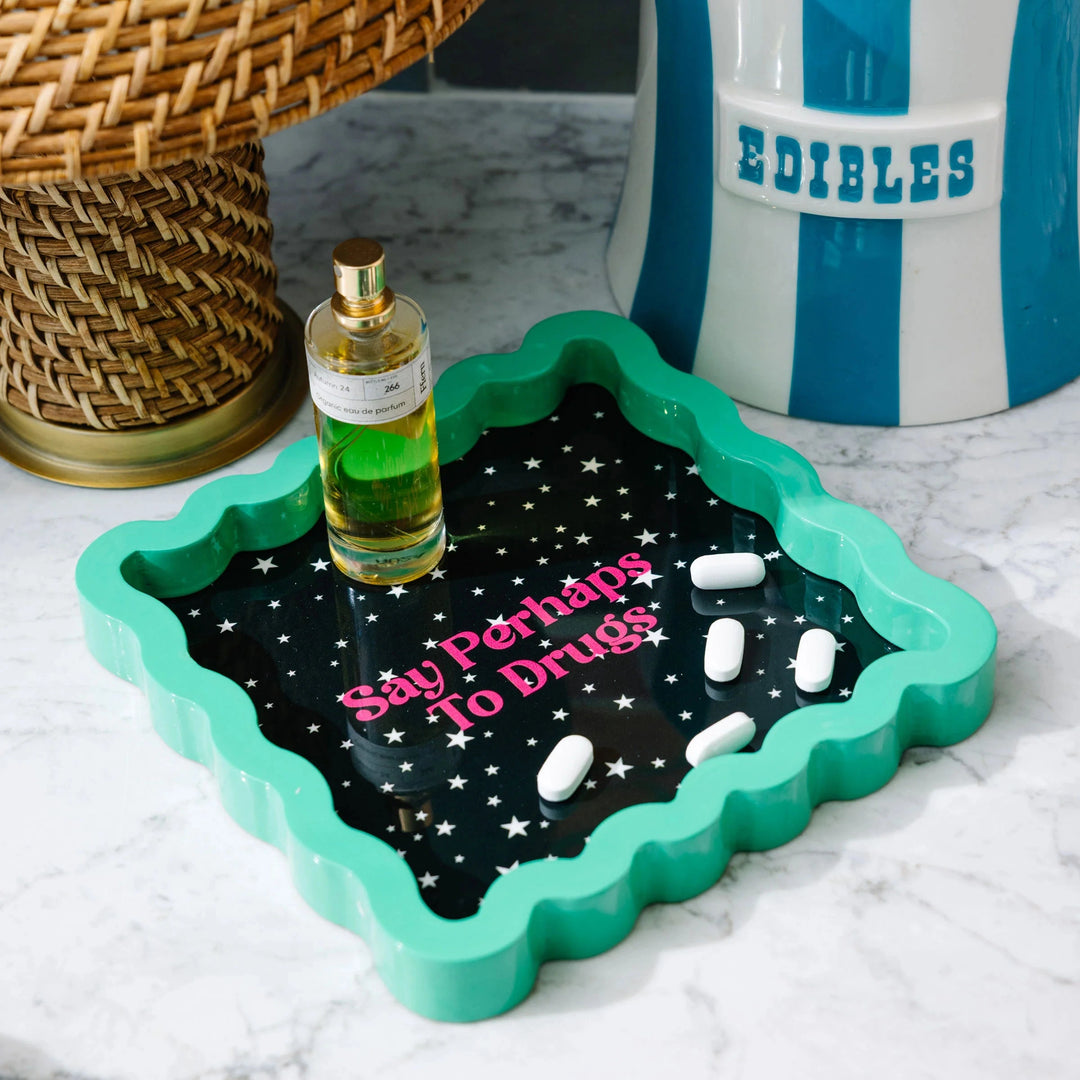 Perhaps to Drugs Lacquer Tray Small - Ileana Makri