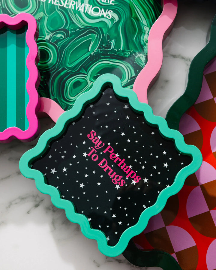 Perhaps to Drugs Lacquer Tray Small - Ileana Makri