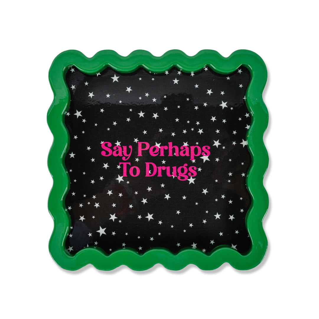 Perhaps to Drugs Lacquer Tray Small - Ileana Makri