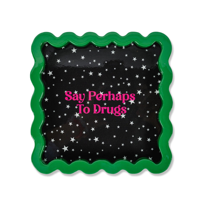 Perhaps to Drugs Lacquer Tray Small - Ileana Makri