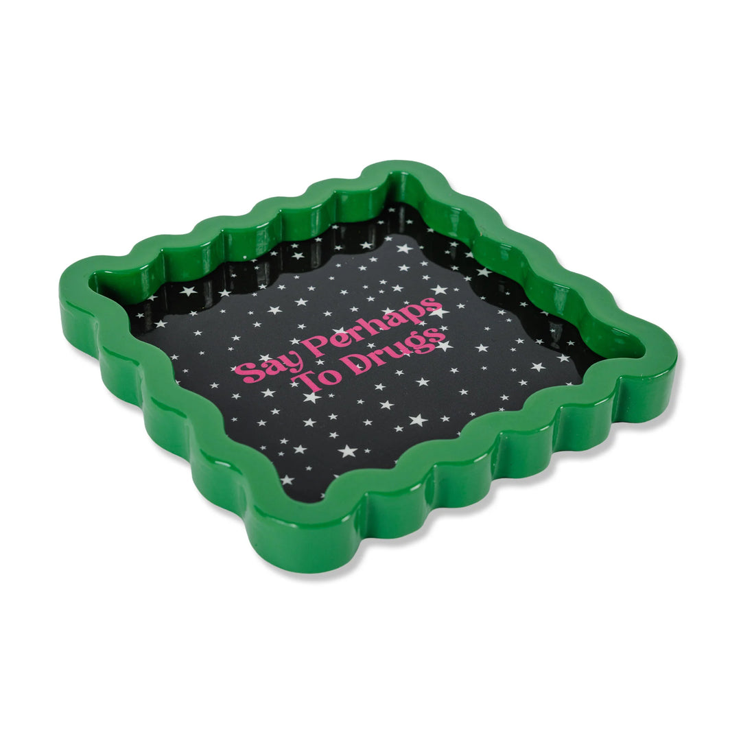 Perhaps to Drugs Lacquer Tray Small - Ileana Makri