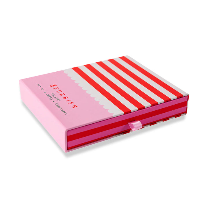 Boxed Greeting Cards Scallop Stripe (Set of 8)