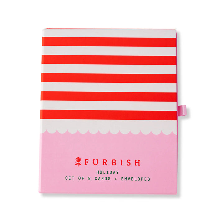 Boxed Greeting Cards Scallop Stripe (Set of 8)