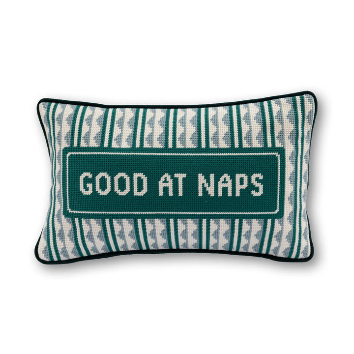 Good at Naps Needlepoint Pillow