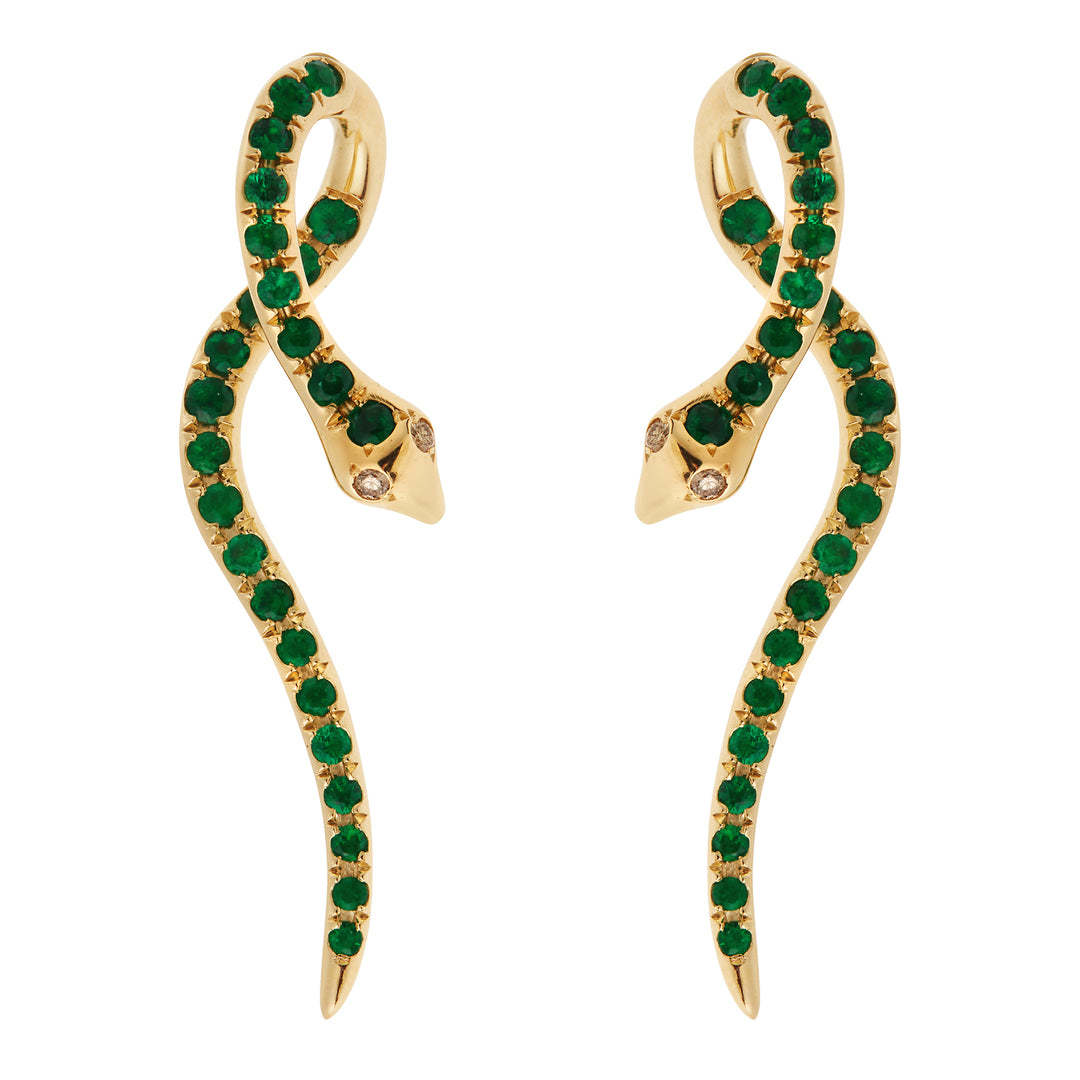 Boa Emerald Earrings - SNAKES - Ileana Makri store