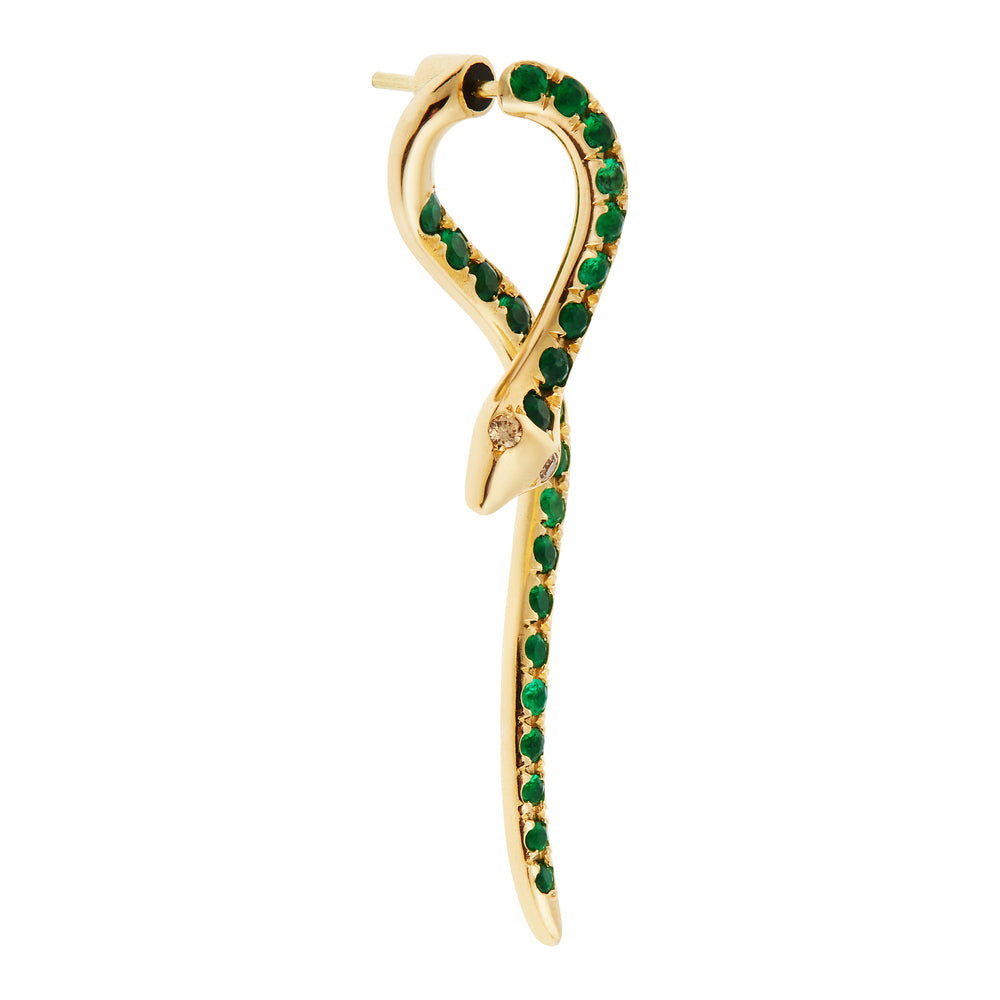 Boa Emerald Earrings - SNAKES - Ileana Makri store