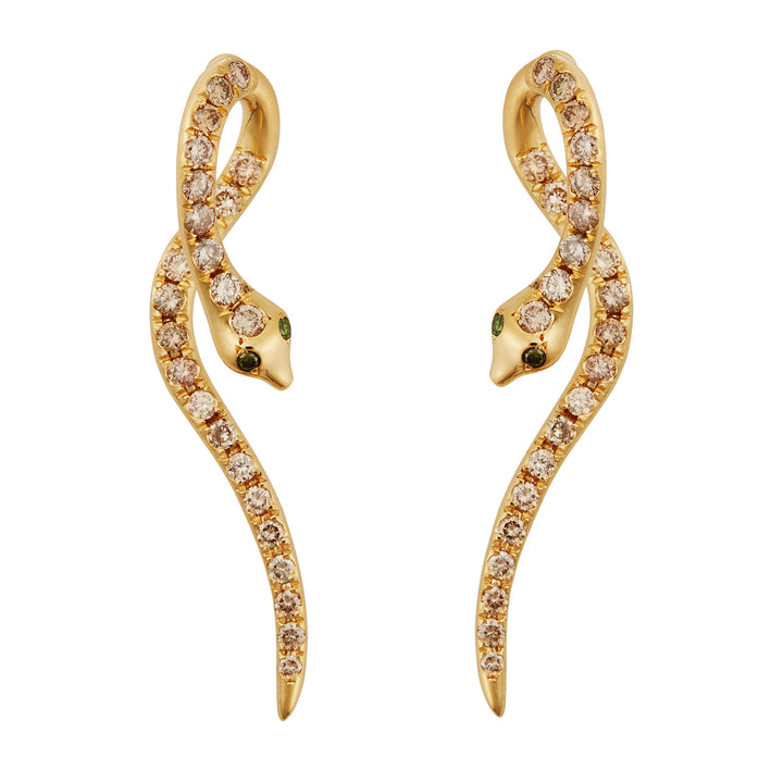 Boa Champagne Diamond Earrings - SNAKES - Ileana Makri store